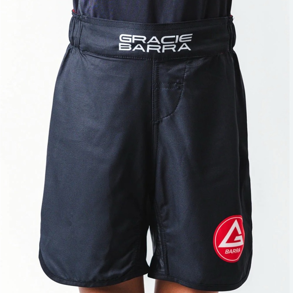 Gracie Barra Black Equipe No-Gi Shorts Unisex Youth Medium